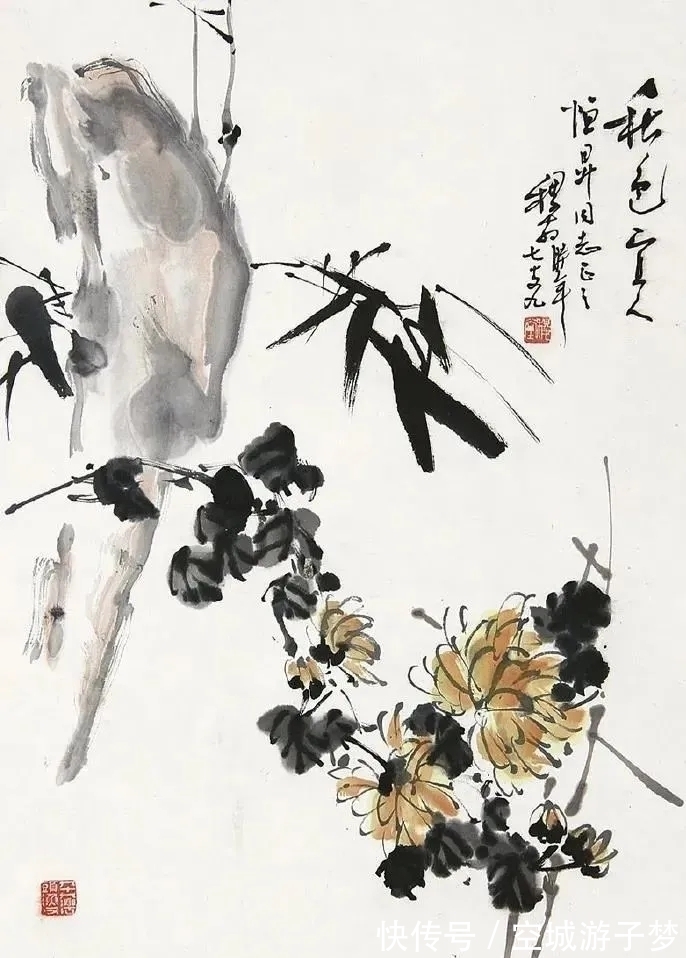 写意花鸟画@寥寥几笔好传神,莫把繁枝扰性灵|黄稷堂大写意花鸟