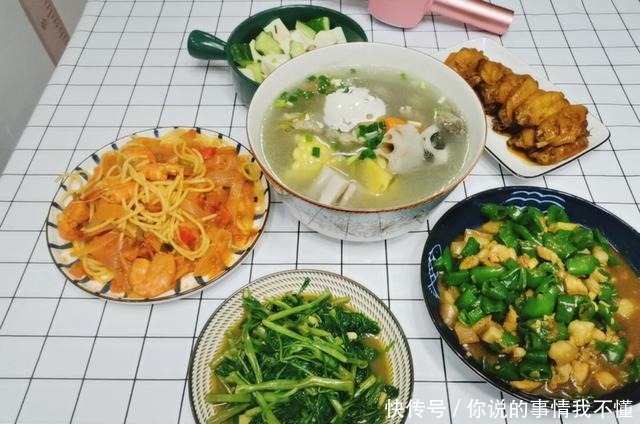  女儿生日，我在家做一桌菜，荤素搭配有汤有面，成本不到100块