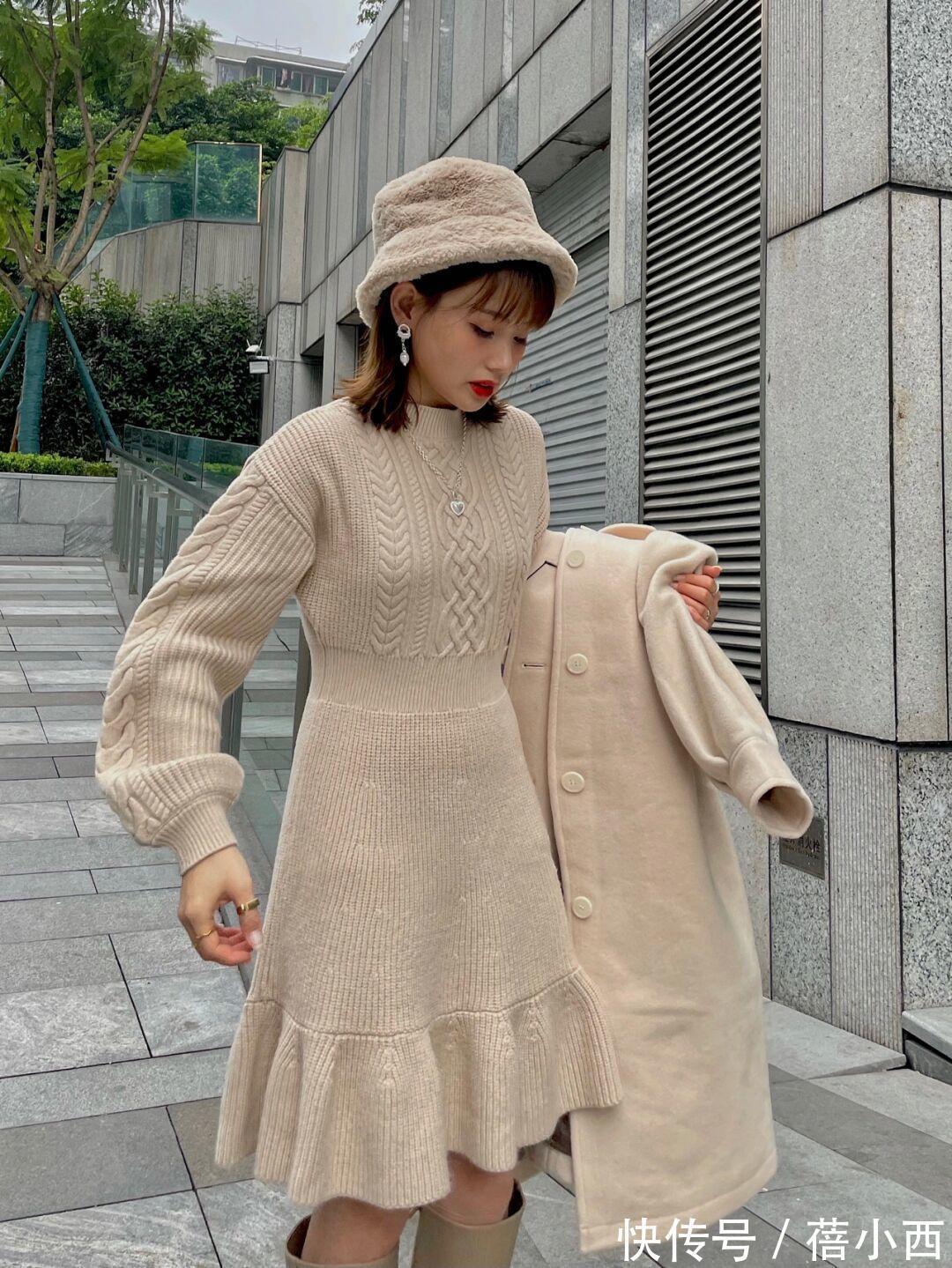 针织连衣裙 冬天穿衣内搭怎么选?直接入手“针织连衣裙”,温柔、大气又chic