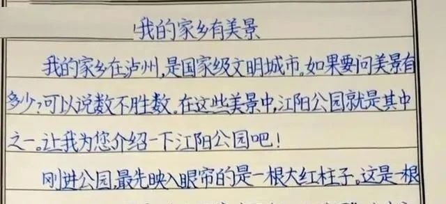 9岁学霸的作文，不仅文采好而且字迹堪比印刷体，老师都羡慕不已