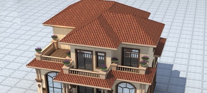 外观|12.8×13.4米欧式别墅,外观够大气,老家建一栋很有面子