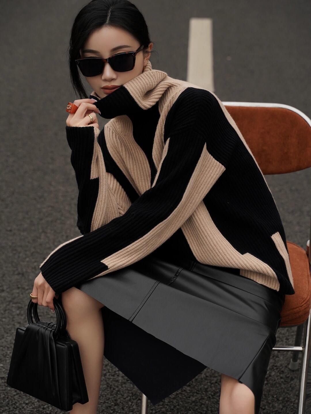 黄黑皮|这些才是“高领毛衣”的正确打开方式,保暖舒适显气质,百搭时髦