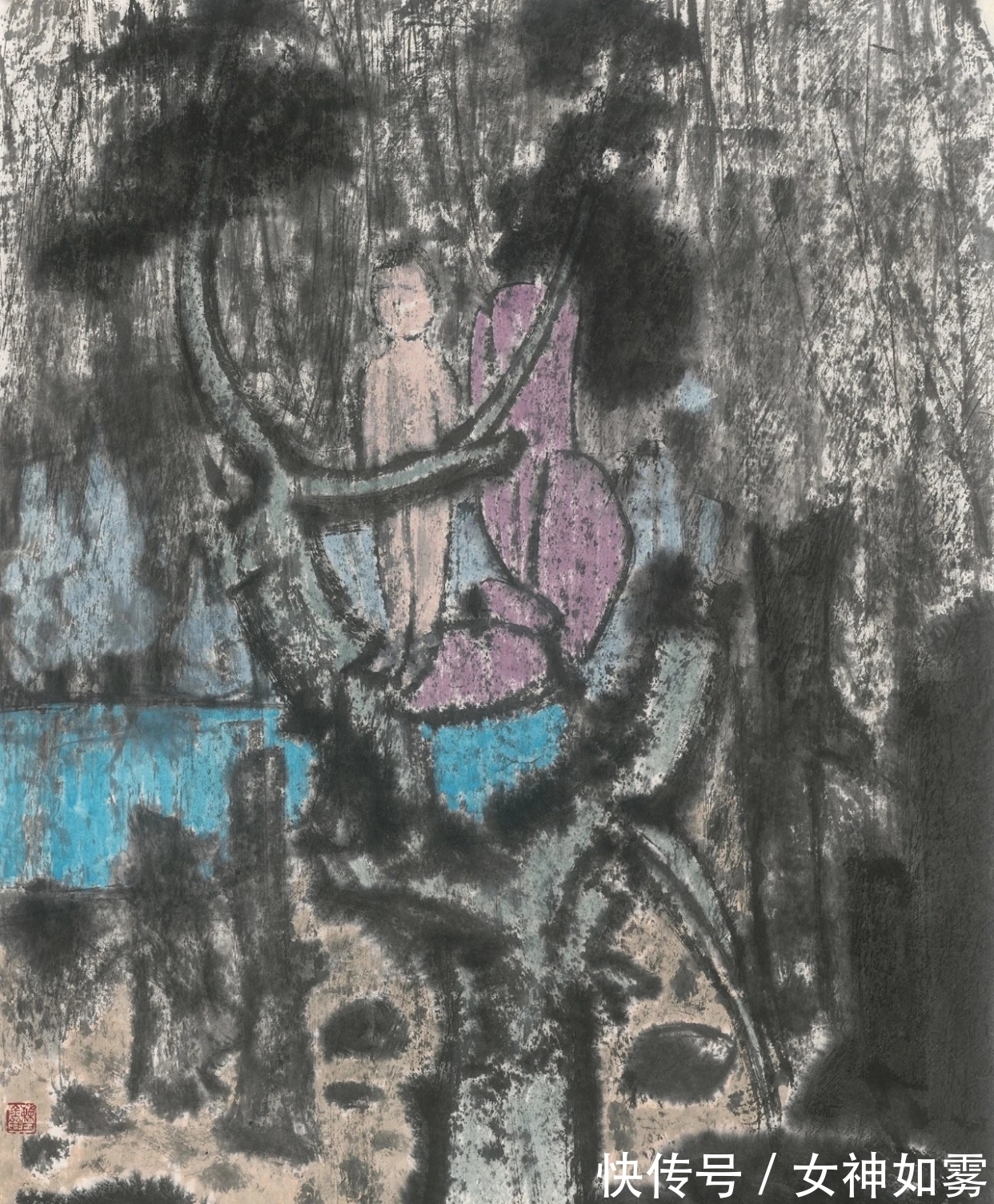 中国画$曹鑫中国画|有意渲染一种神秘而幽深的气氛