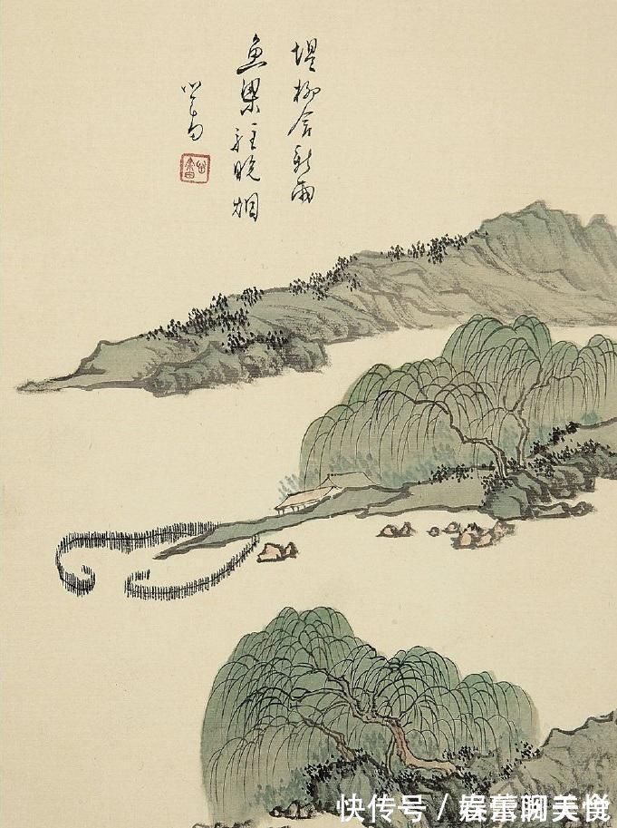 浅绛@溥儒绘画大器晚成,寄情山水有画必有诗,风格不输张大千