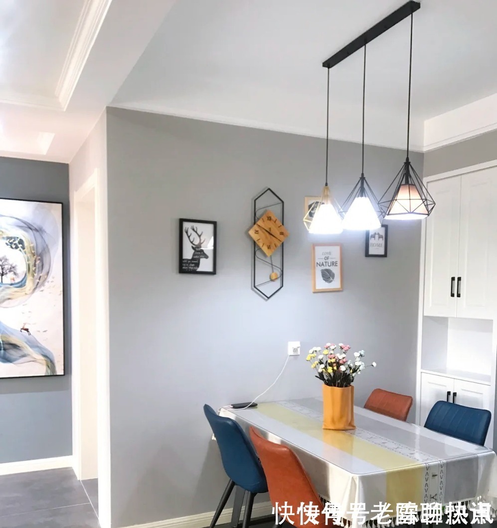 餐厅|等再买房,电视墙一定不做造型,学她家用乳胶漆刷图案,太漂亮了