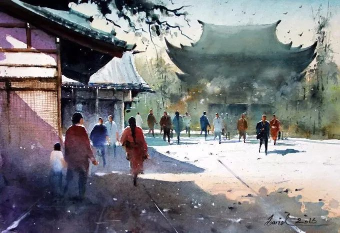 彩色调@极具美感的蓝绿水彩色调,如此画面,令人爱不舍手