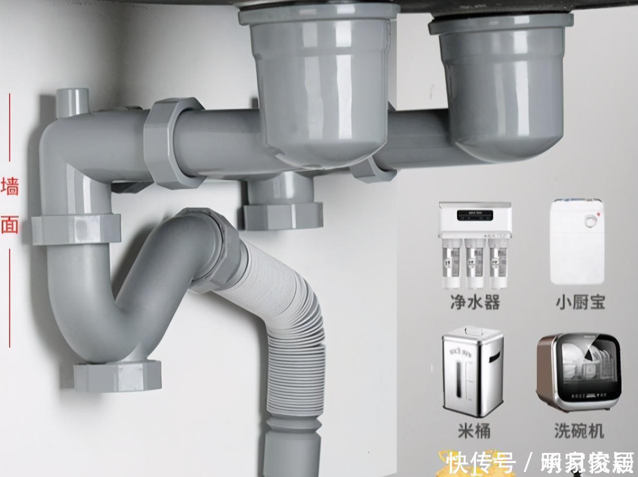 手盆|怪不得别人家厨房和卫生间这么整洁，原来下水管道是这么安装的