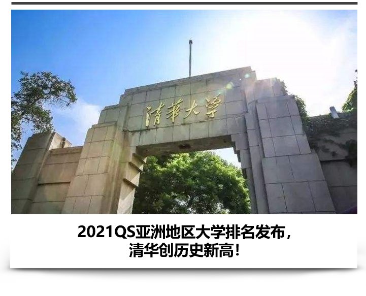 高校|2021QS亚洲大学排名放榜，中国高校霸榜，清华创历史新高