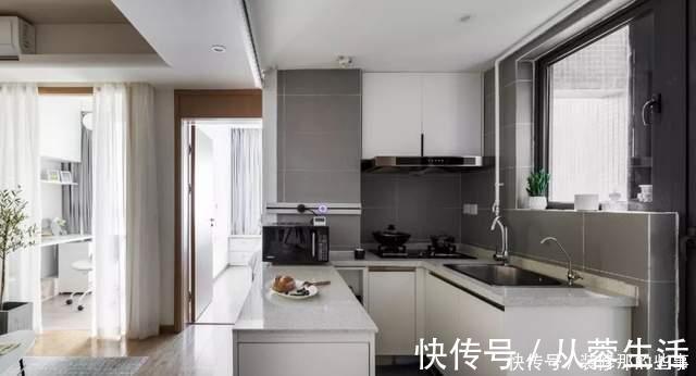 客厅|43平小公寓：客厅投影代替电视，阳台变书房，开放式格局真宽敞！