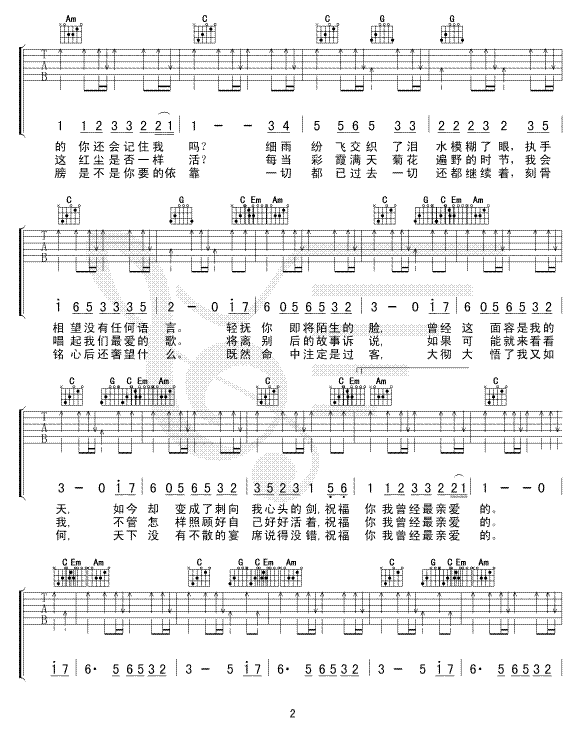 祝福你亲爱的吉他谱 快资讯