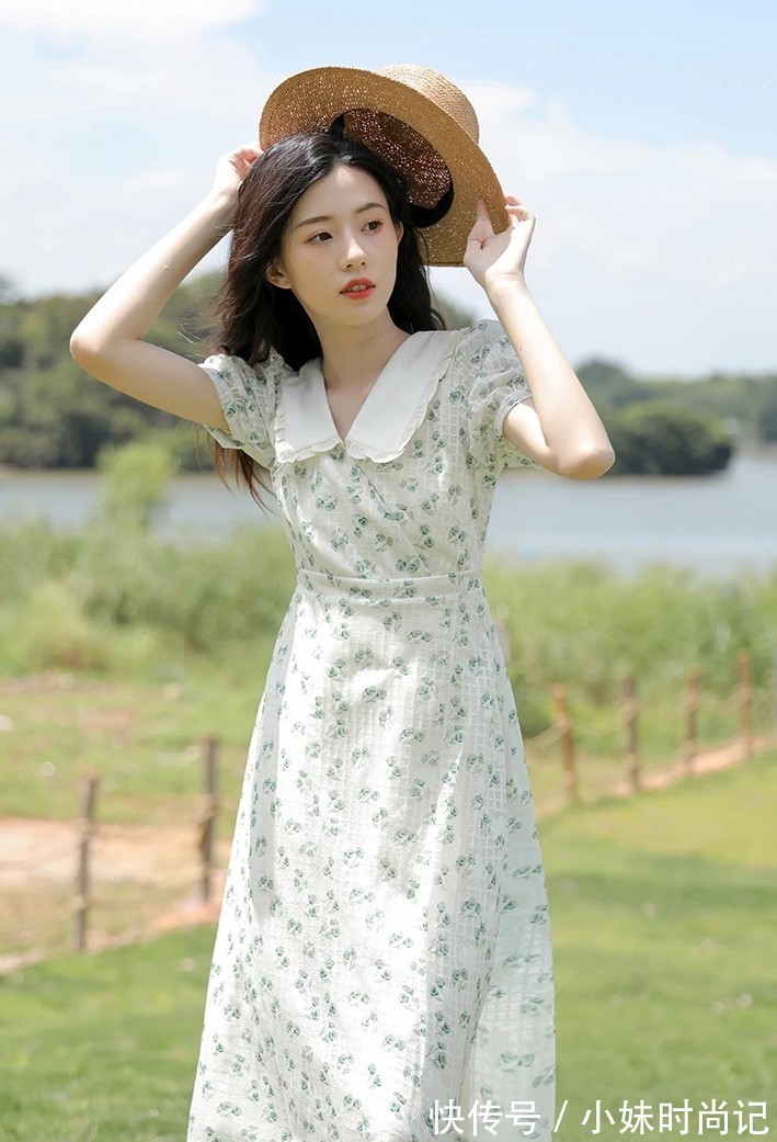 法式|法式甜美泡泡袖连衣裙,满满的公主心