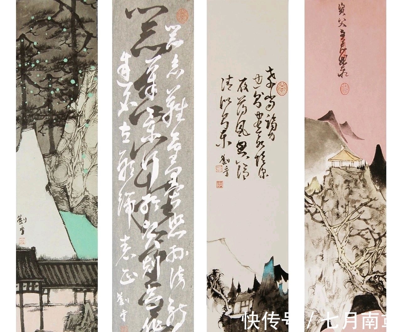 中国佛教|字与画的结合会产生什么样的意境？看这位女画家的山水画