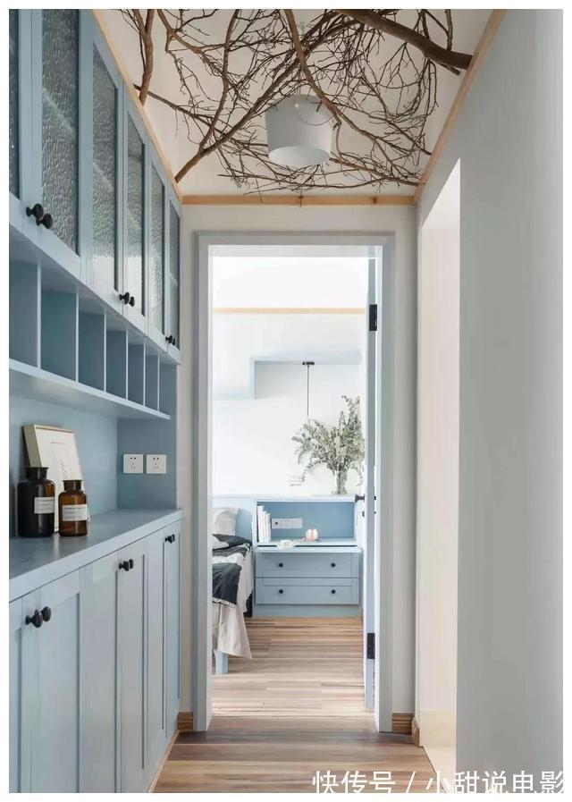 卧室|67㎡薄荷蓝小宅,阳台改榻榻米,卧室增加休闲区,设计太亮眼了!