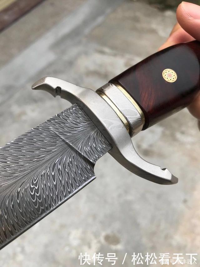 a7306|鉴赏,羽毛手工大马士革钢博伊