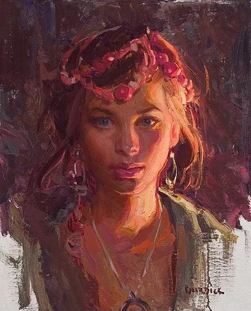 油画作品|好久没见过这么准的造型了,她的用色也超扎实!
