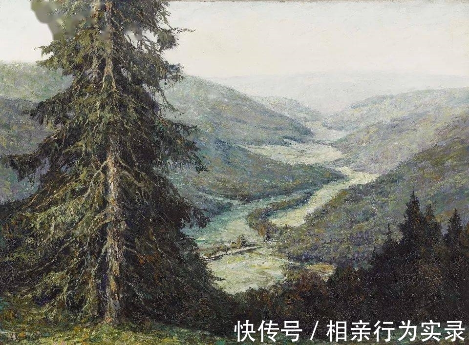 空间感&他是印象派画家,风景油画调子清雅,动感的笔触肌理让人赏心悦目