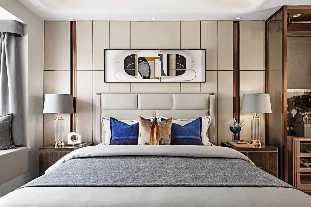 空间|115㎡现代轻奢,配色稳重优雅,材质华丽高级,风格很独特