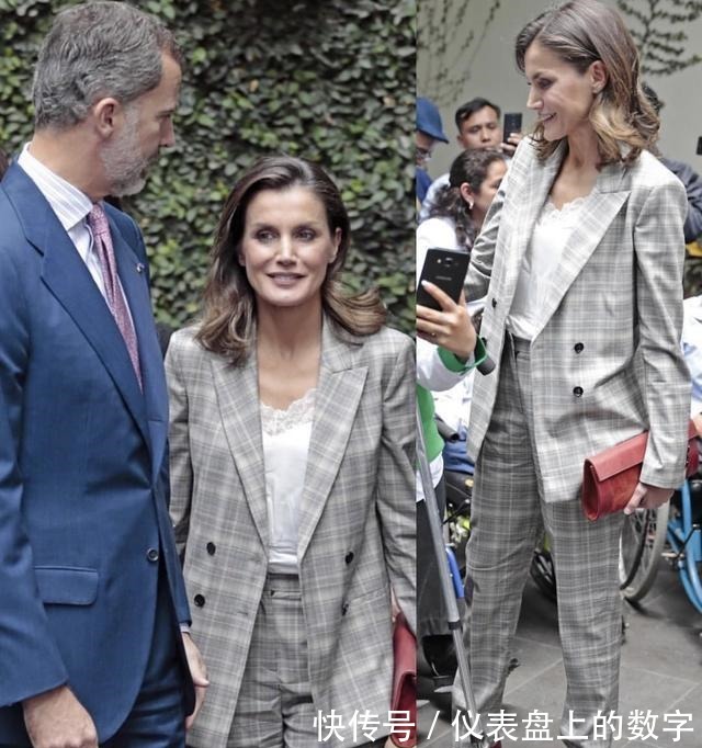 蕾丝|西班牙王后一袭深v红色条纹裙美得高调, 换个发型更有女人味了!