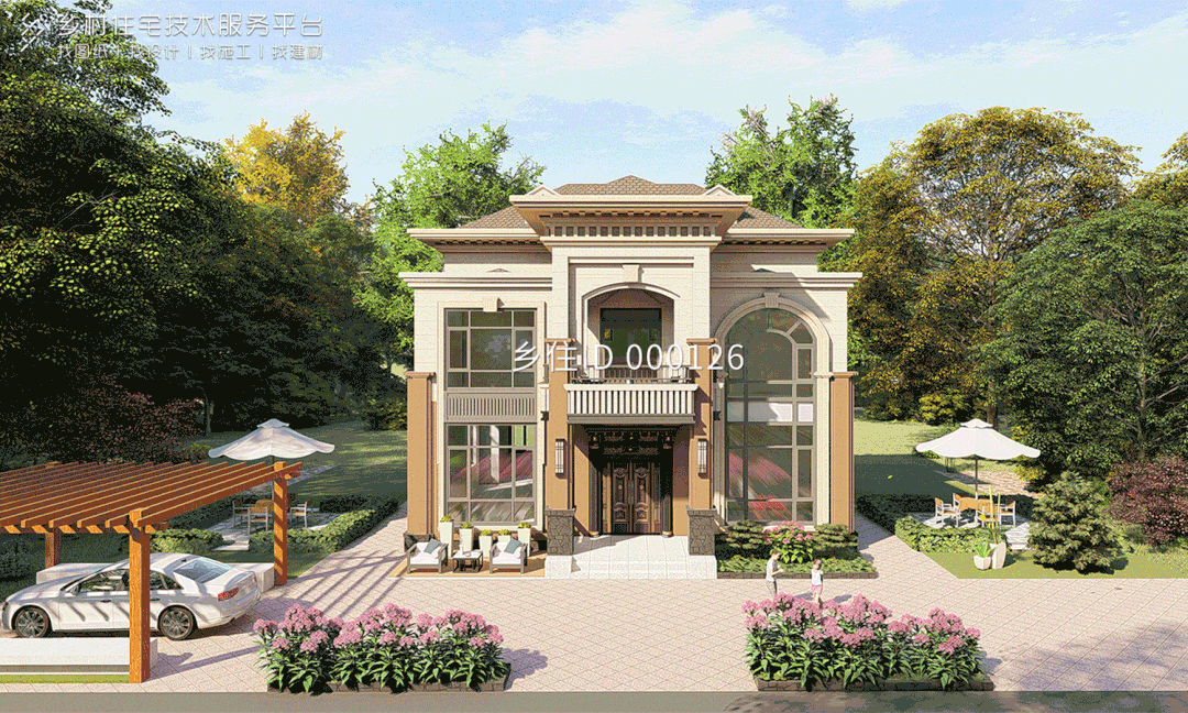 造价|乡住土建造价参考78.6万,面宽12.5m×进深13.7m 二层欧式风格别墅