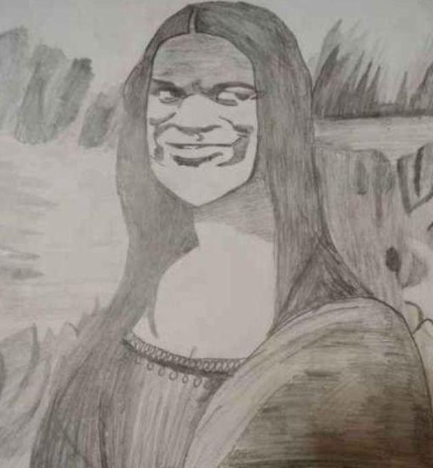 文化课!当美术生画到一半懒得画了,画风逐渐变沙雕,老师:眼睛无法承受