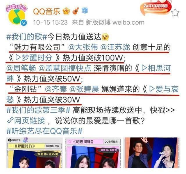 《我們的歌3》火了，1首歌出圈連帶16首歌上榜，熱力值突破100萬