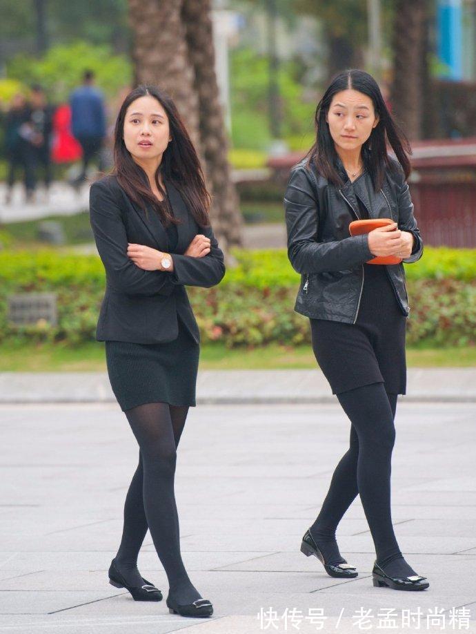 黑丝袜|街拍:“黑丝袜”不挑年龄,怎么穿都很美