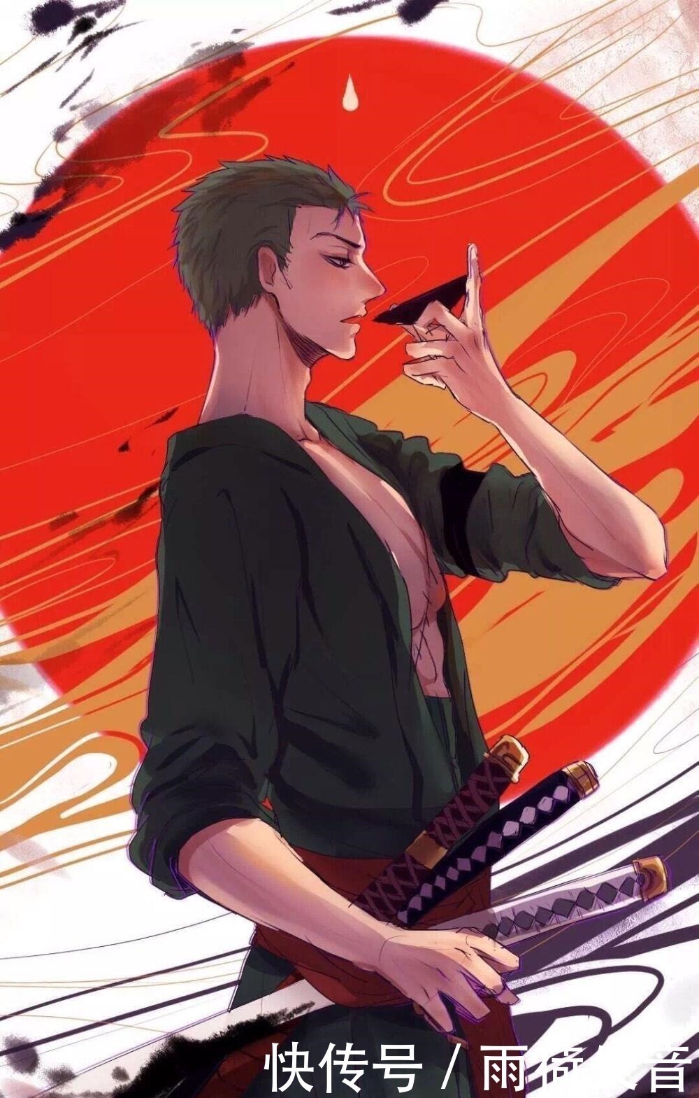 弗兰奇|收藏必备草帽团精美壁纸甚平酷似黑帮大哥;索隆晨起练剑