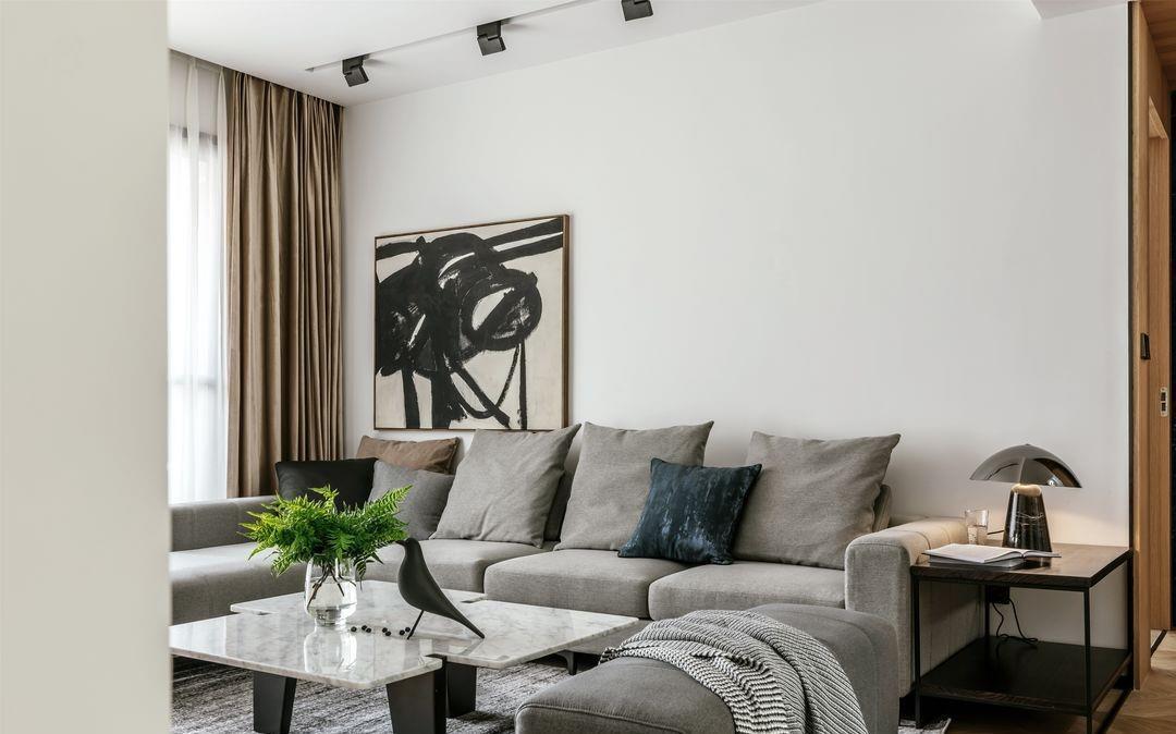 灰色|200平的简约风复式,用黑白的素雅和实木的温润,塑造最真实的家