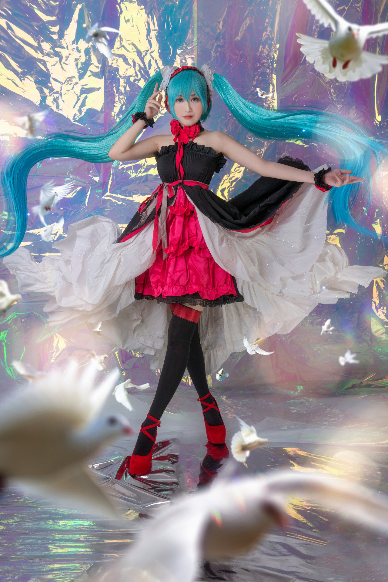 初音未来|VOCALOID初音未来第七龙神miku联动cosplay