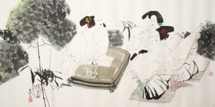 绘画作品@王西京的人物绘画作品,太有个性了!