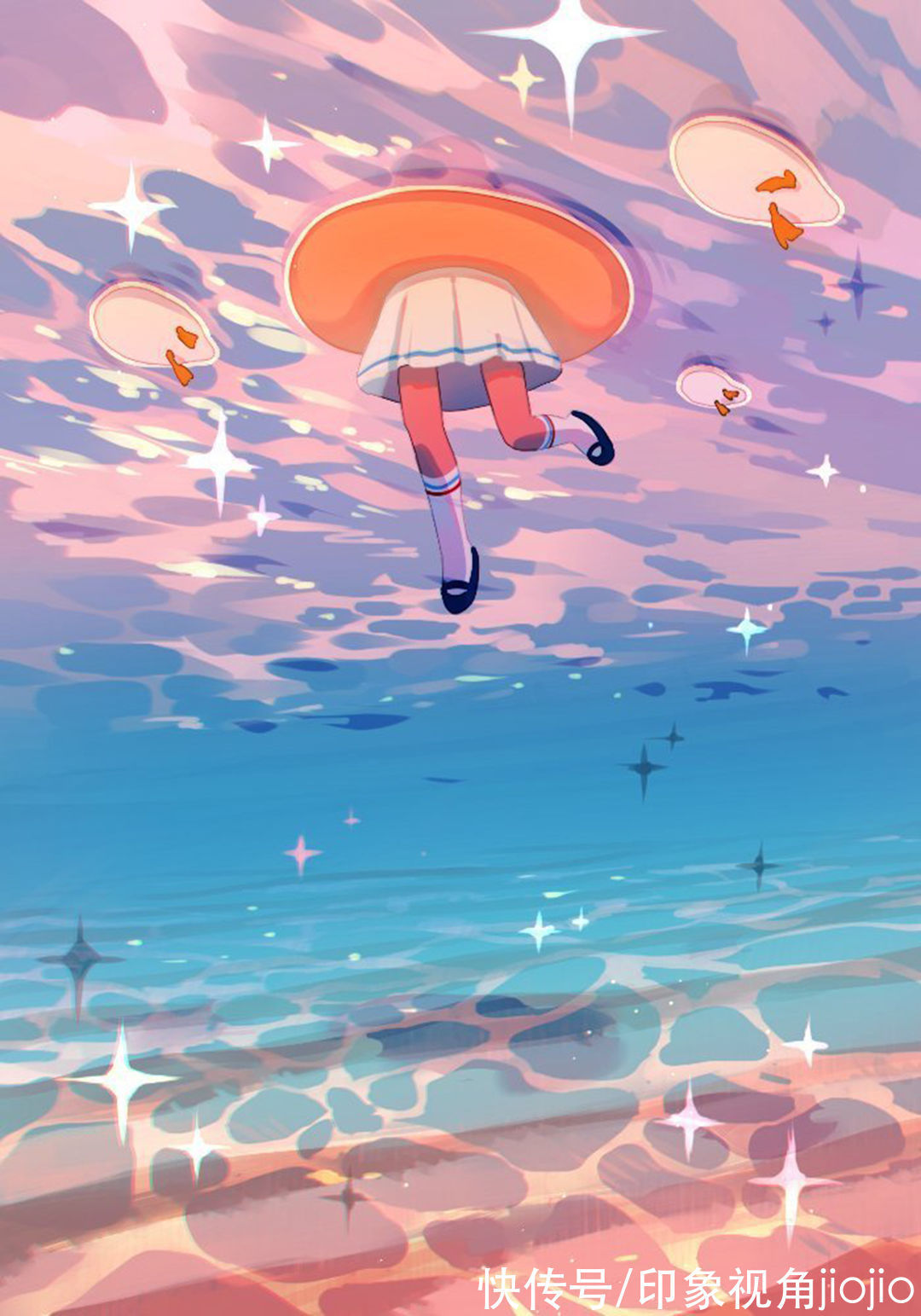 插画@治愈系人物插画作品,色彩中有着独特的朦胧美