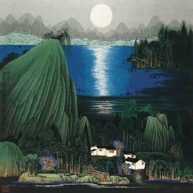 山水画$“江南鬼才”笔下的工笔山水画,色彩丰富,太震撼了!