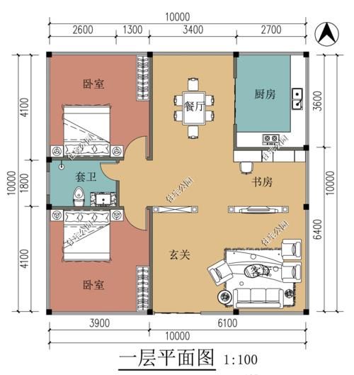 2室2厅经典格局，可以养老可以做民宿，这样的户型你打几分？