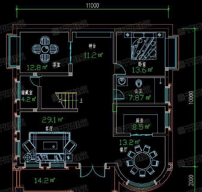 客厅|回农村建房,展示一套“牛”户型,二楼稍微改动就完美了