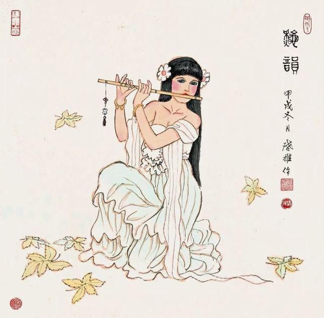 他的笔下的美人，清新美好~