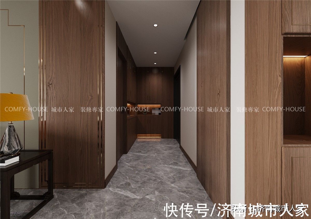 中式|祥泰城中式轻奢三室两厅装修效果图