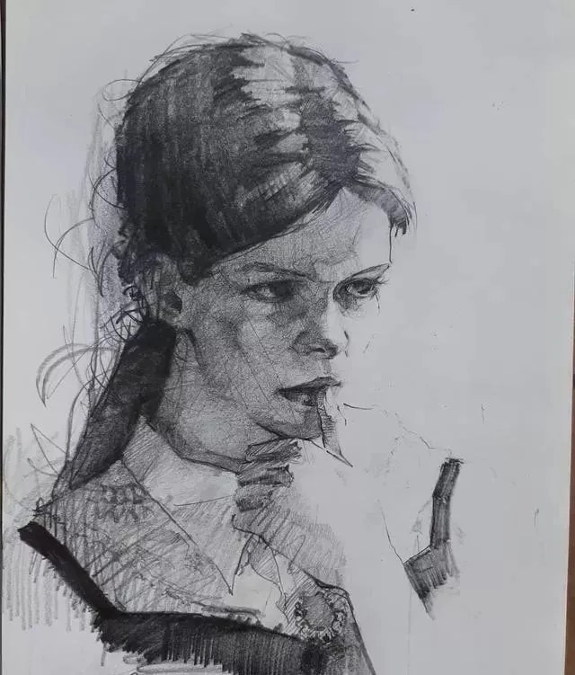 素描##尚唯美画室#大气的素描就是抓住大关系之后,细节你随意