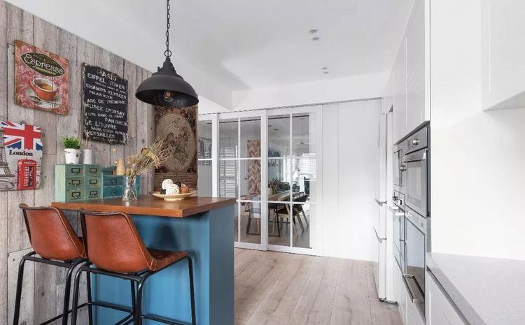 吧台|126平三室,餐厅壁炉,厨房吧台,主卧床头壁柜,都说喜欢