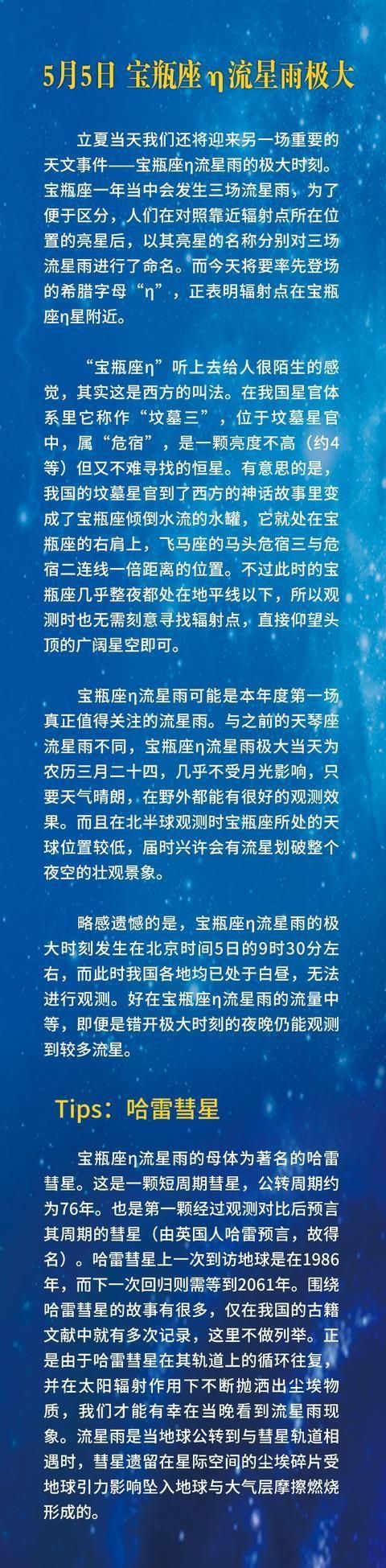 追“星”记丨流星雨、水星东大距、月全食……5月星空很“精彩”