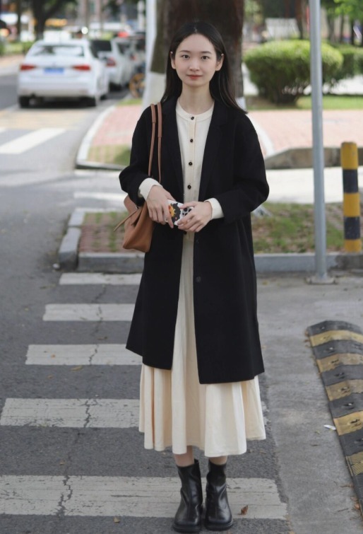 半身裙 大衣配半身裙才是新年标配,温柔优雅又得体,轻松穿出气质美