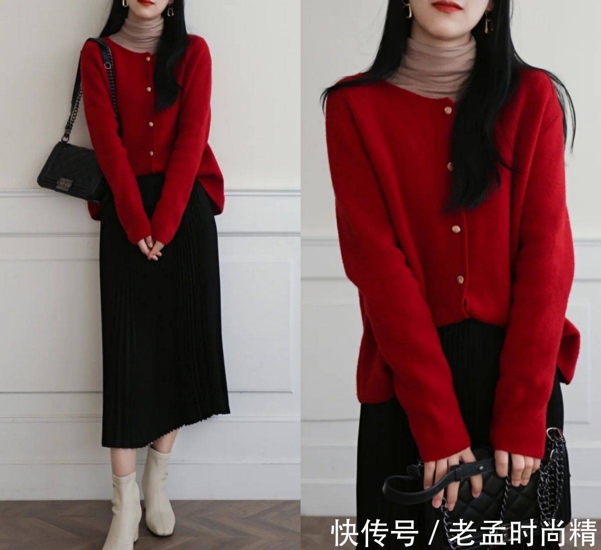 单品 终于找到最适合早春的穿搭!叫“针织衫+半身裙”,优雅显瘦