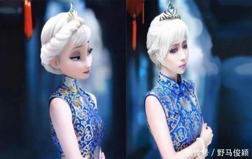 cos|现实版冰雪女王，艾莎美貌遗传自妈妈，包子脸安娜笑起来也很甜！