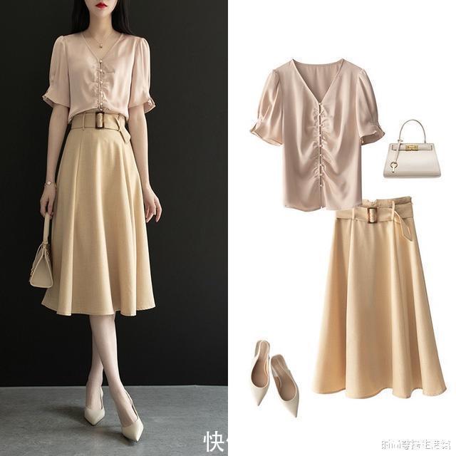 衬衫|被一位博主穿搭圈粉了,试试这衬衫+半裙,轻松优雅又减龄