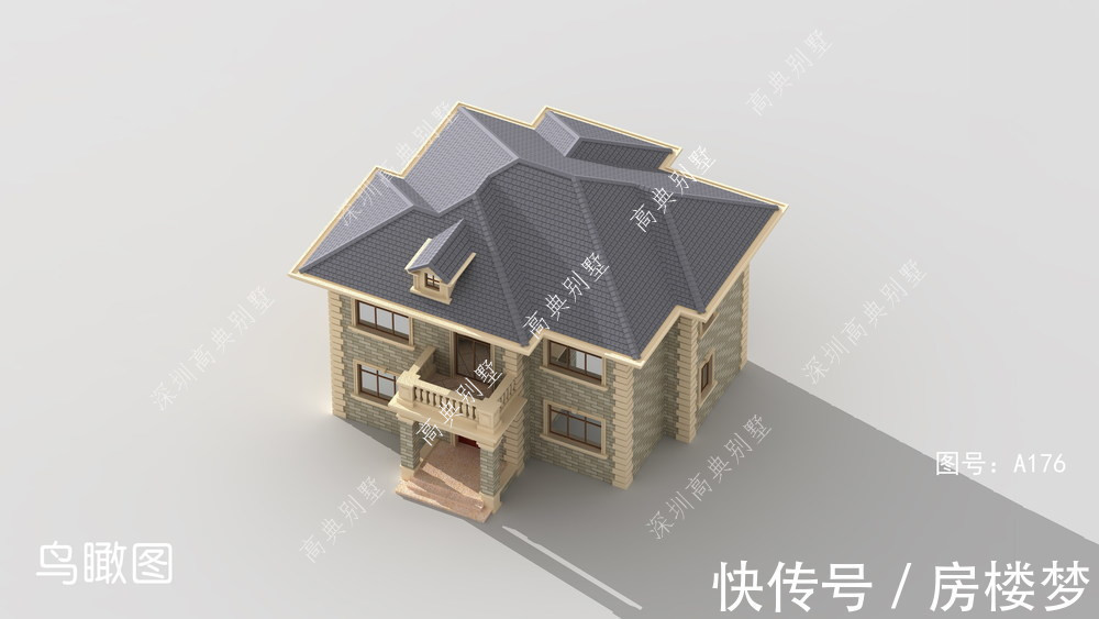 别墅|这款两层欧式别墅,色彩清新淡雅,富有清新文艺气息。