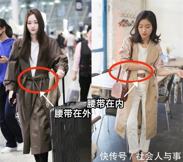 内搭 为什么今年的风衣,内搭都在穿“烟管裤+T恤”重点是显瘦又洋气!