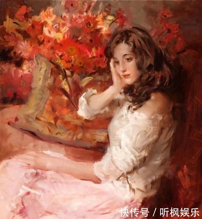 瓦伦西亚$西班牙艺术家尼迪亚笔下的女人,美得像花一样尽情地绽放