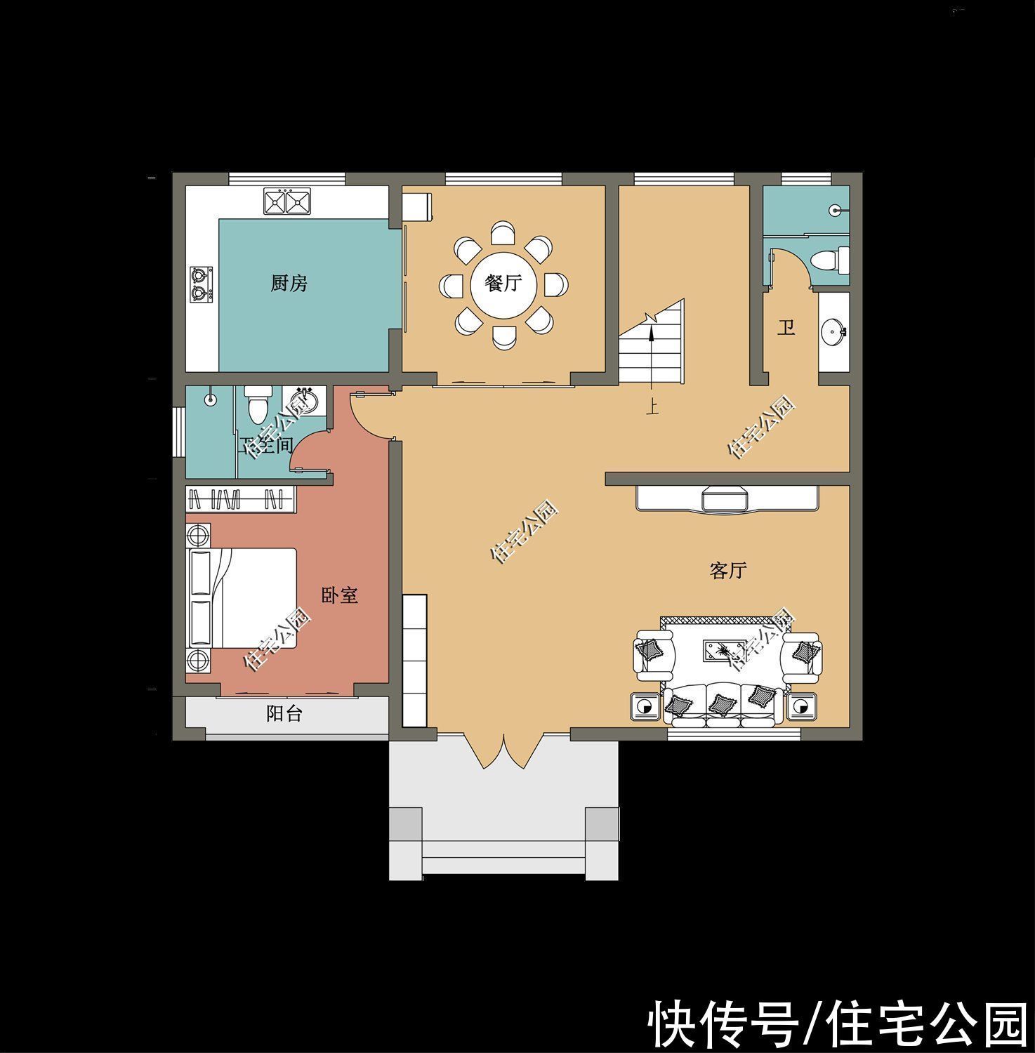 户型|占地130平的农村别墅，室内设计4室2厅，这样的农村新房你喜欢吗