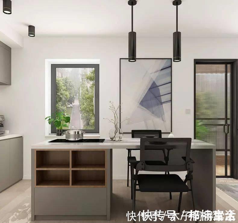 彩虹玻璃|女孩的40㎡小家:玄关布置衣帽间,岛台连接餐桌,一人住真惬意!