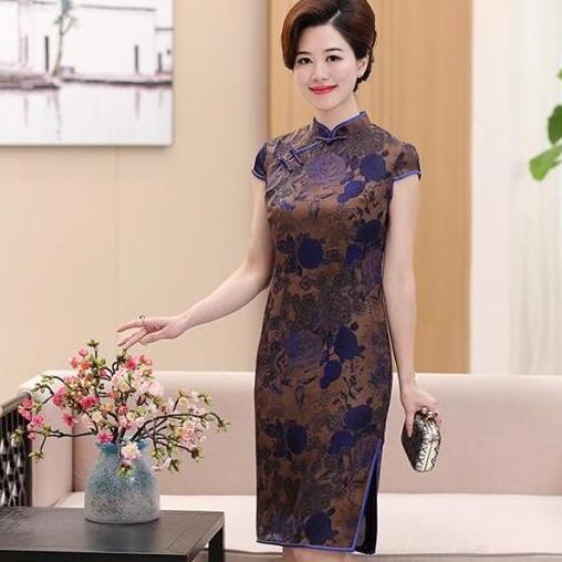 连衣裙|充满复古情怀的香云纱旗袍连衣裙,尽显曼妙的身姿和知性优雅气质