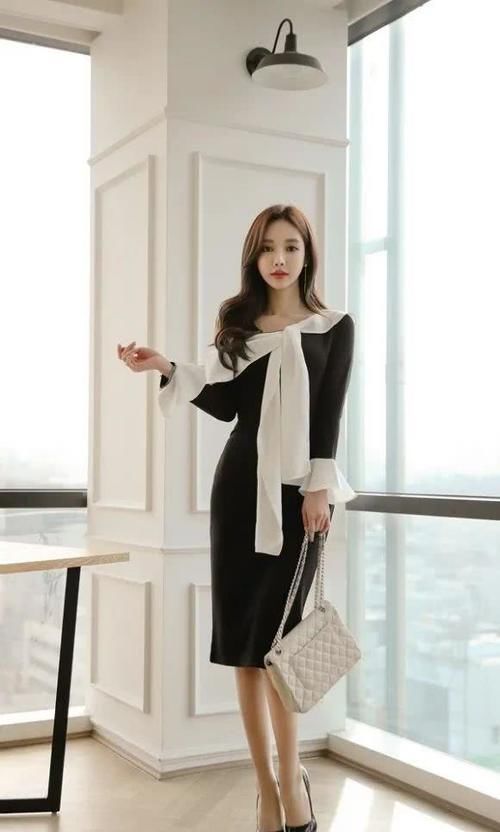 礼裙|美女穿搭:浪漫华尔兹黑白情调礼裙,迷人气息源自火辣身姿